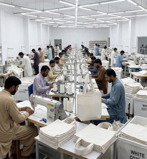 production of white bag - cotton tote factory