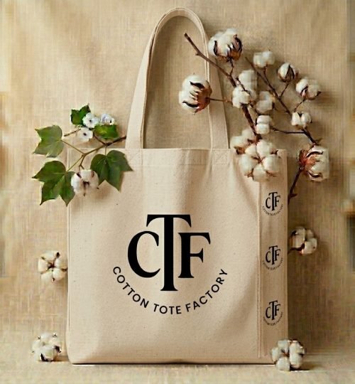 pure natural organic cotton tote bag with 3 side gusset with logo - cotton tote factory