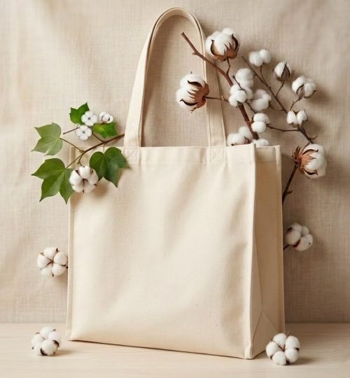 pure organic natural cotton tote bag with 3 side gusset - cotton tote factory