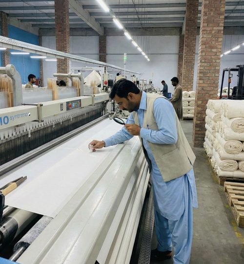 quality checking on weaving - cotton tote factory