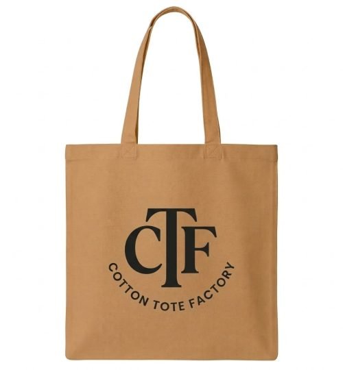 sand stone cotton tote bag with logo print - cotton tote factory