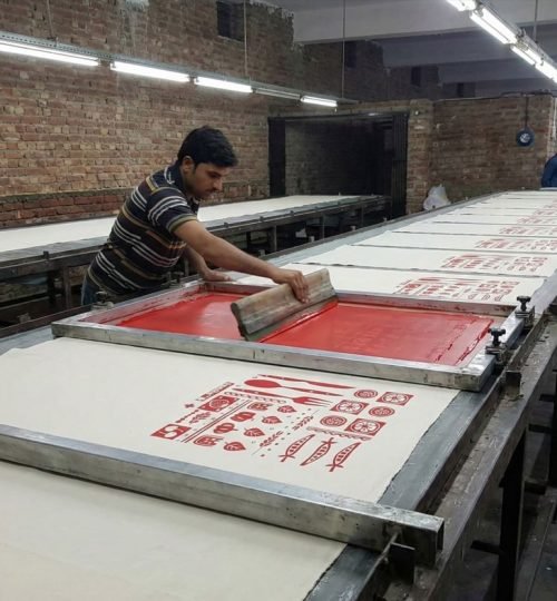 single color silk screen printing on bags - cotton tote factory