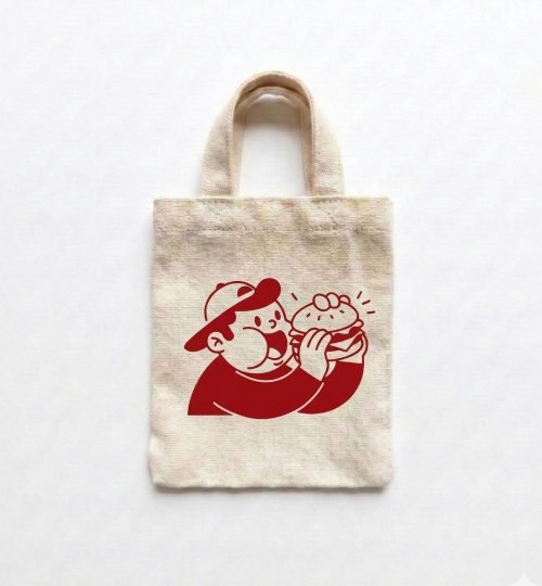 small natural cotton tote bag with cartoon printing - Cotton Tote Factory