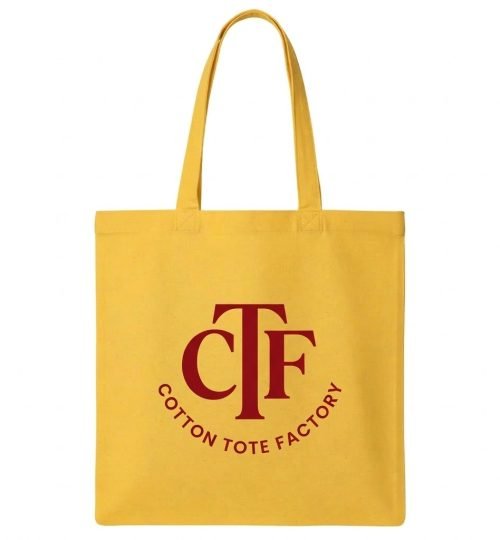 yellow cotton tote bag with logo print - cotton tote factory